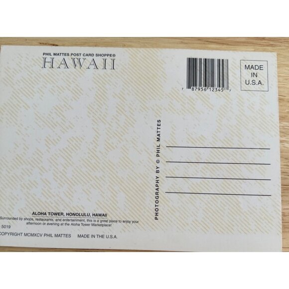 Vintage Aloha From Hawaii Postcard Featuring Aloha Tower Honolulu Sku 0202 - Picture 4 of 4
